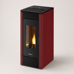 Freepoint Pelletofen Indi Stahl Bordeaux 7 kW mit Automatik