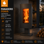 Panadero Osaka Kaminofen Stahl Schwarz Metallic 8 kW
