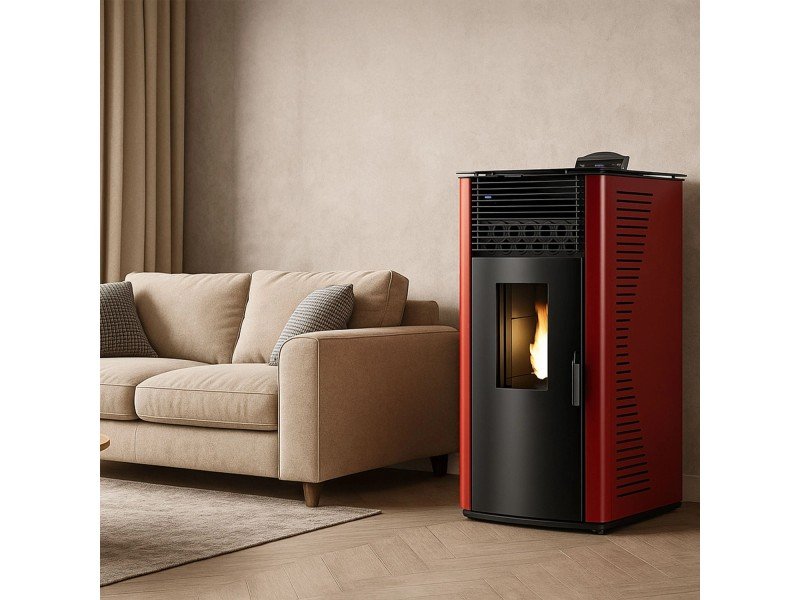 Sannover Pelletofen Anita 15 kW Bordeaux