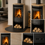 Justus Kaminofen Usedom 5 Schwarz 5 kW Sandsteinverkleidung