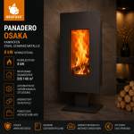 Panadero Osaka Kaminofen Stahl Schwarz Metallic 8 kW