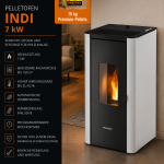 Freepoint Pelletofen Indi Stahl Weiß 7 kW mit Automatik