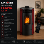 Sannover Luft-Pelletofen Flavia 9,5 kW Bordeaux
