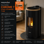 Freepoint Pelletofen Chrome 7 Stahl Schwarz 7 kW