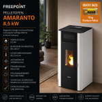 Freepoint Pelletofen Amaranto Stahl Weiß 8,5 kW