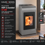 Haas+Sohn Pelletofen HSP 2.rounded Stahl Grau-Schwarz 8 kW mit Automatik