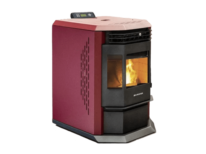 SCHENGER Pelletofen HLP3602 Rot 9,3kW A++ Vollautomatisch WIFI+ECO+TIMER