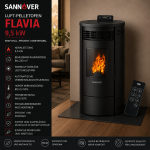 Sannover Luft-Pelletofen Flavia 9,5 kW Schwarz