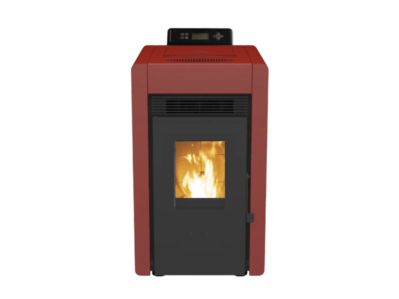 SCHENGER Pelletofen HLP3402 Rot A++ 5,5kW Vollautomatisch+WIFI+Eco Modus
