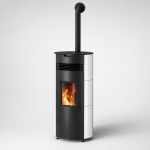 Justus Pelletofen Norta Stahl Seidenweiß 8 kW mit Automatik