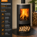 Panadero Oval 1 Kaminofen Stahl Schwarz 8,7 kW