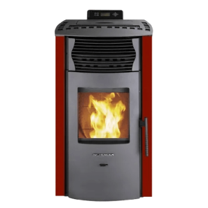 SCHENGER Pelletofen HP51 Rot 8,8kW A+ Vollautomatisch WIFI+ECO+TIMER