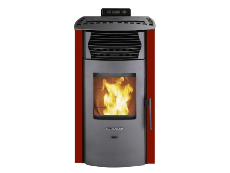 SCHENGER Pelletofen HP51 Rot 8,8kW A+ Vollautomatisch WIFI+ECO+TIMER