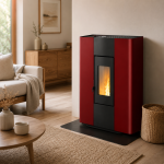 PEGASO Pelletofen Madison Stahl Bordeaux 5,3 kW mit Automatik
