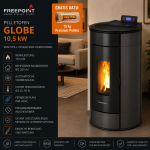 Freepoint Pelletofen Globe Stahl Anthrazit 10,5 kW mit Automatik