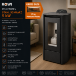 Rowi Pelletofen Stahl Schwarz 5 kW