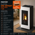 Freepoint Pelletofen One Airtight Stahl Weiß 7 kW