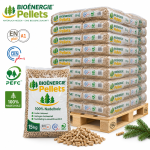 Bio Énergie Holzpellets – 66 × 15 kg Palette – 100 % Nadelholz, ENplus A1 & DINplus & PEFC