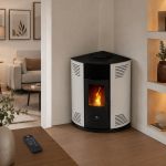 Sannover Eck-Pelletofen Iseos 12,2 kW Weiß
