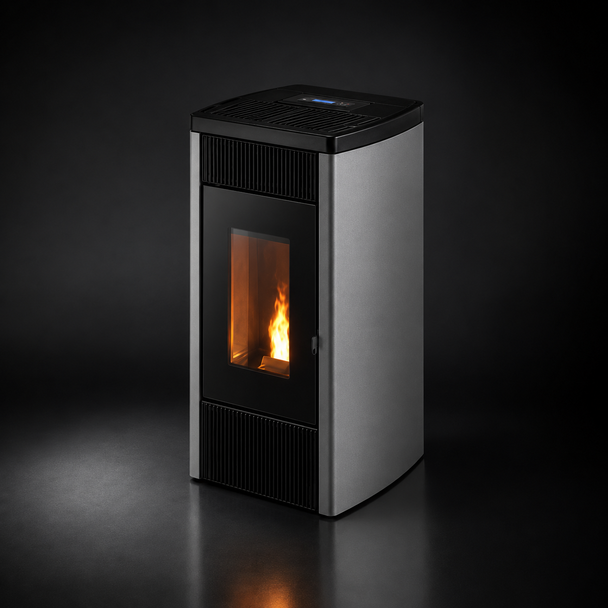 Freepoint Pelletofen Duke Stahl Silberfarben 14 kW mit Automatik