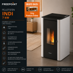 Freepoint Pelletofen Indi Stahl Weiß 7 kW mit Automatik