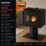 Freepoint Pelletofen Modo Stahl Schwarz 9,3 kW