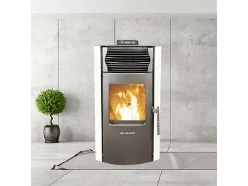 SCHENGER Pelletofen HP51 Weiß 8,8kW A+ Vollautomatisch WIFI+ECO+TIMER