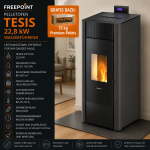 Freepoint Pelletofen Tesis Stahl Anthrazit 22,8 kW wasserführend