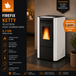 Firefix Pelletofen Ketty Stahl Schwarz-Weiß 6,3 kW