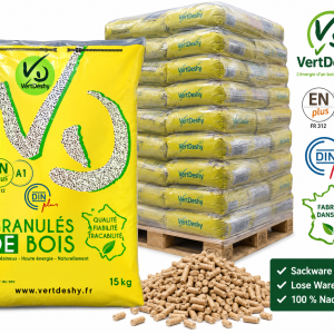 VERTDESHY Holzpellets – Sack oder lose Ware – 100 % Nadelholz, ENplus A1 & DINplus