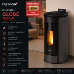 Freepoint Pelletofen Globe Stahl Anthrazit 10,5 kW mit Automatik