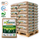 Bio Énergie Holzpellets – 66 × 15 kg Palette – 100 % Nadelholz, ENplus A1 & DINplus & PEFC