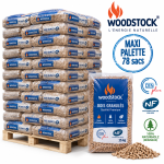 WOODSTOCK Holzpellets – 78-Sack-Palette – 100 % Nadelholz, DINplus & NF
