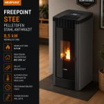 Freepoint Pelletofen STEE Stahl Anthrazit 8,5 kW