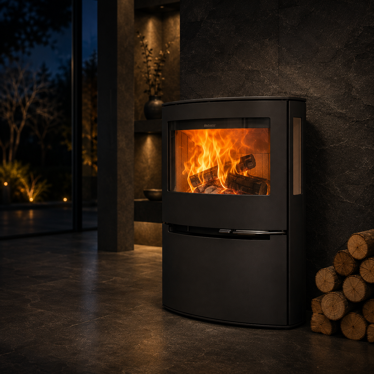 Aduro 21 Kaminofen Stahl Schwarz 6,5 kW mit Automatik