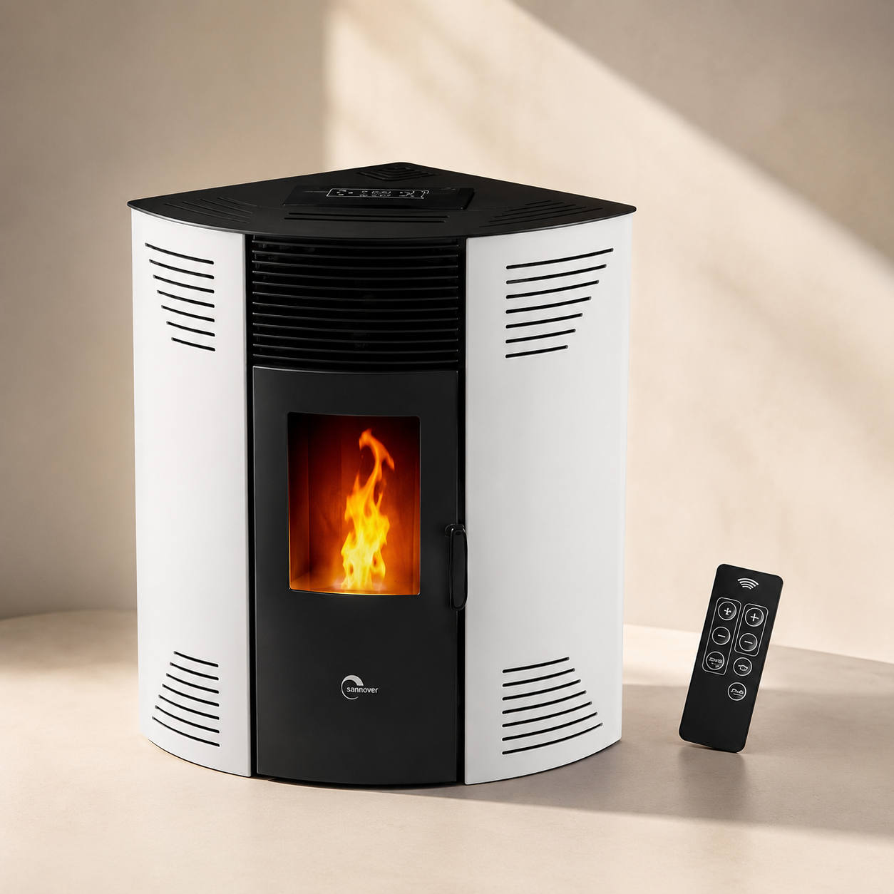 Sannover Eck-Pelletofen Iseos 12,2 kW Weiß