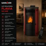 Sannover Luft-Pelletofen Flavia 9,5 kW Bordeaux