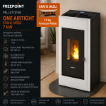 Freepoint Pelletofen One Airtight Stahl Weiß 7 kW