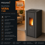 PEGASO Pelletofen Vera Stahl Anthrazit 7 kW mit Automatik