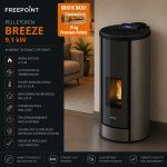 Freepoint Pelletofen Breeze Stahl Titan 9,1 kW mit Automatik