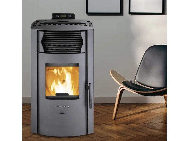 SCHENGER Pelletofen HP51 Schwarz 8,8 kW A+ Vollautomatisch WIFI+ECO+TIMER