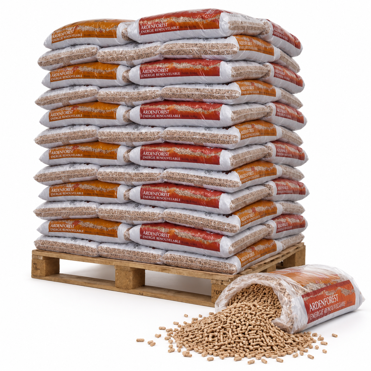 Ardenforest Holzpellets – 70 × 15 kg Palette – Nadel- und Laubholz, DINplus & PEFC