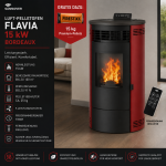 Sannover Luft-Pelletofen Flavia 15 kW Bordeaux