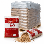 PYRO MAX Holzpellets – 78 × 15 kg Palette (1.170 kg) – 100 % Nadelholz, ENplus A1