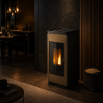 Freepoint Pelletofen Arco Stahl Bronze 7 kW mit Automatik