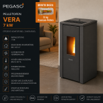 PEGASO Pelletofen Vera Stahl Anthrazit 7 kW mit Automatik