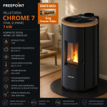 Freepoint Pelletofen Chrome 7 Stahl Schwarz 7 kW