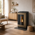 Freepoint Pelletofen Arco Stahl Bronze 7 kW mit Automatik