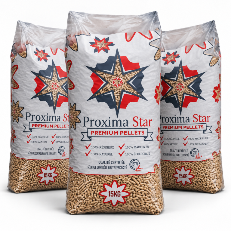 Proxima Star Holzpellets – 66 × 15 kg Palette – 100 % Nadelholz