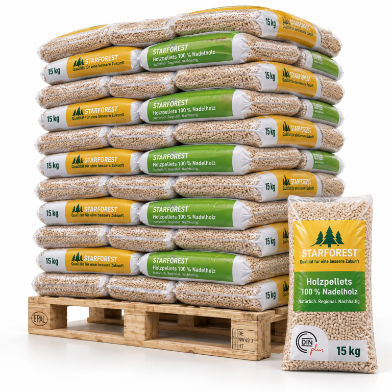 Starforest Holzpellets – 70 × 15 kg Palette – 100 % Nadelholz, DINplus